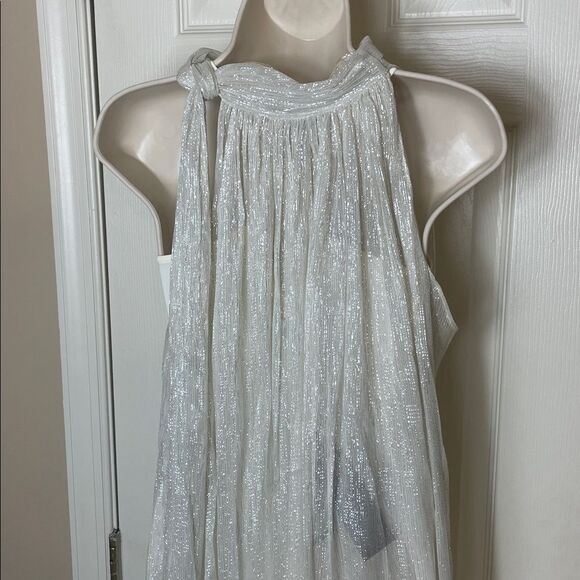 HALSTON Dulcie Metallic Chiffon Gown NWT - Picture 9 of 10
